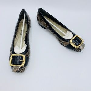 J Renee Charline Taupe Flat Snake Skin Buckle